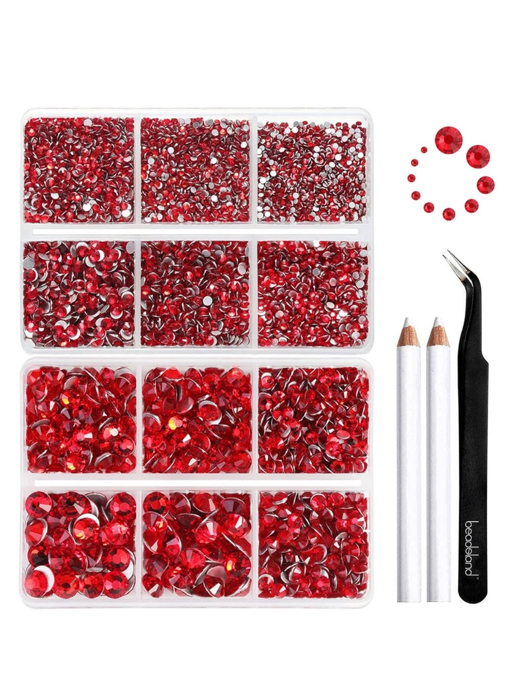 Flatback Rhinestones Red Light Siam Set